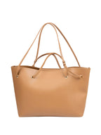 Taretail Brown Rexine Tote Bag | Zip Closure | 21x11x5"