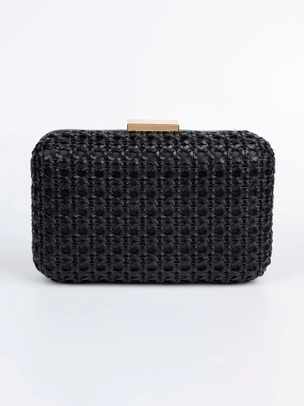 Weave Luxe Clutch – Black Rexine
