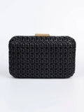 Weave Luxe Clutch – Black Rexine