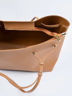 Taretail Brown Rexine Tote Bag | Zip Closure | 21x11x5"