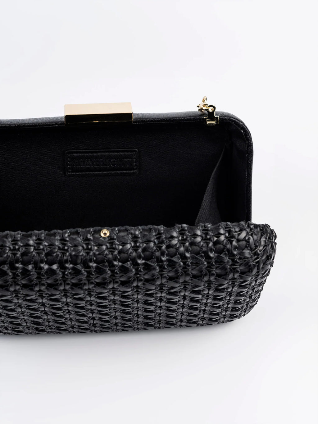 Weave Luxe Clutch – Black Rexine