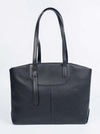 Taretail Black Rexine Tote Bag | Zip Closure | 17x11x4"