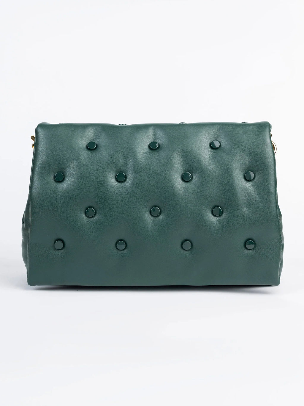 Accent Rivet Clutch – Green Rexine
