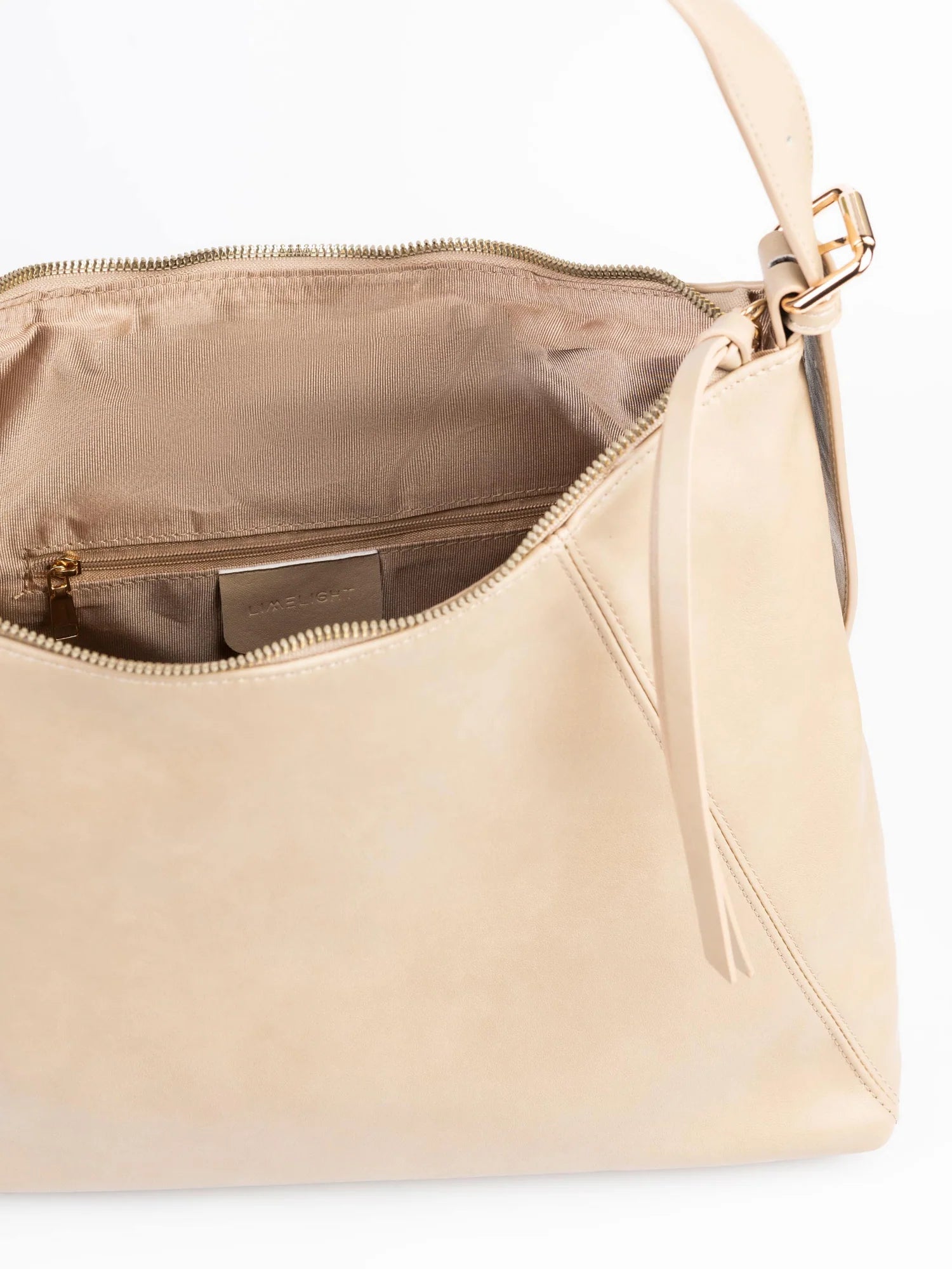Slouch Carry Tote – Beige Rexine
